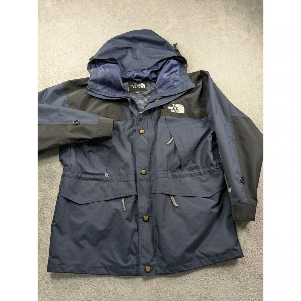 The North Face Gore-Tex Mountain Jacket Navy Blue Black Ripstop Shell Mens